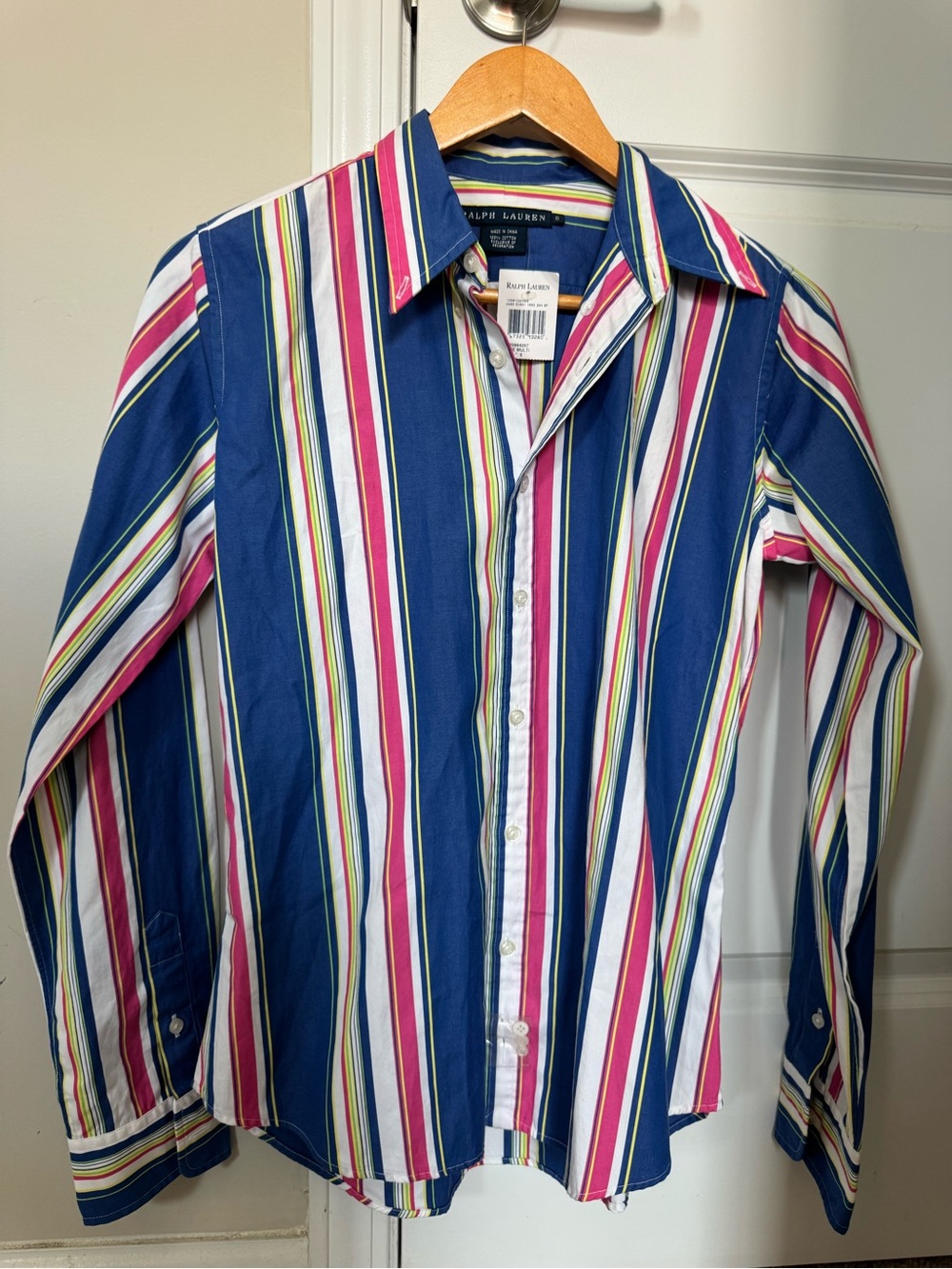 Ralph Lauren vintage striped authentic button down shirt size 8 Y2K 80s style